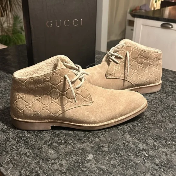 Gucci | Shoes | Gucci Gg Monogram Suede Boots | Poshmark display picture 3
